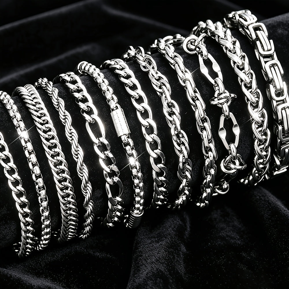 random 6pcs mens 304 304 stainless steel hip hop chunky