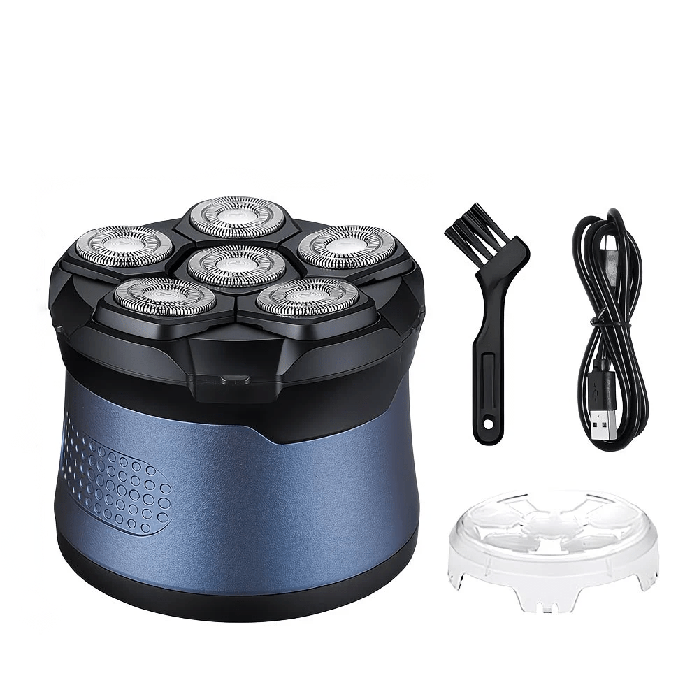 mens usb rechargeable 6 blade head shaver