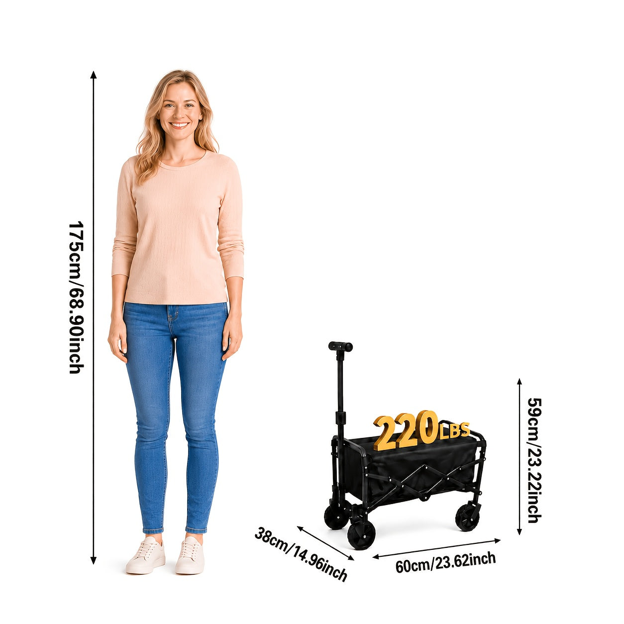 450 330 220lbs capacity heavy duty terrain folding