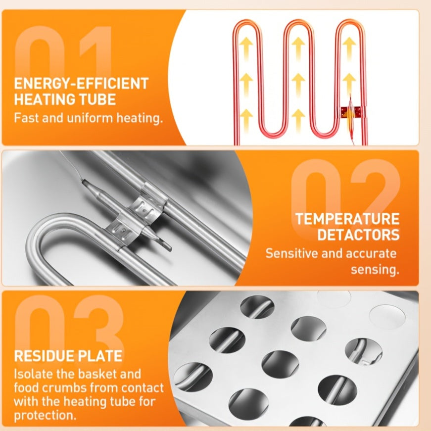 stainless steel   2 baskets lids