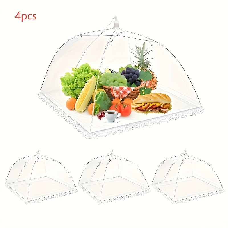 4pcs   food covers foldable mesh food tents reusable
