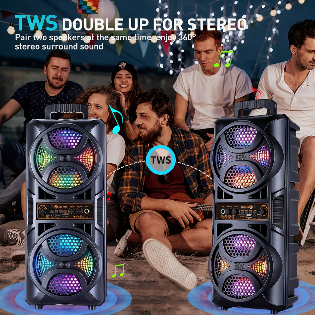 portable large speaker subwoofer microphone suitable karaoke