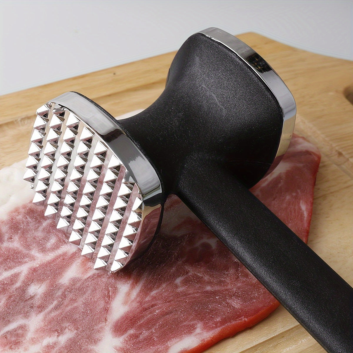stainless steel meat hammer serrated edge ergonomic kitchen