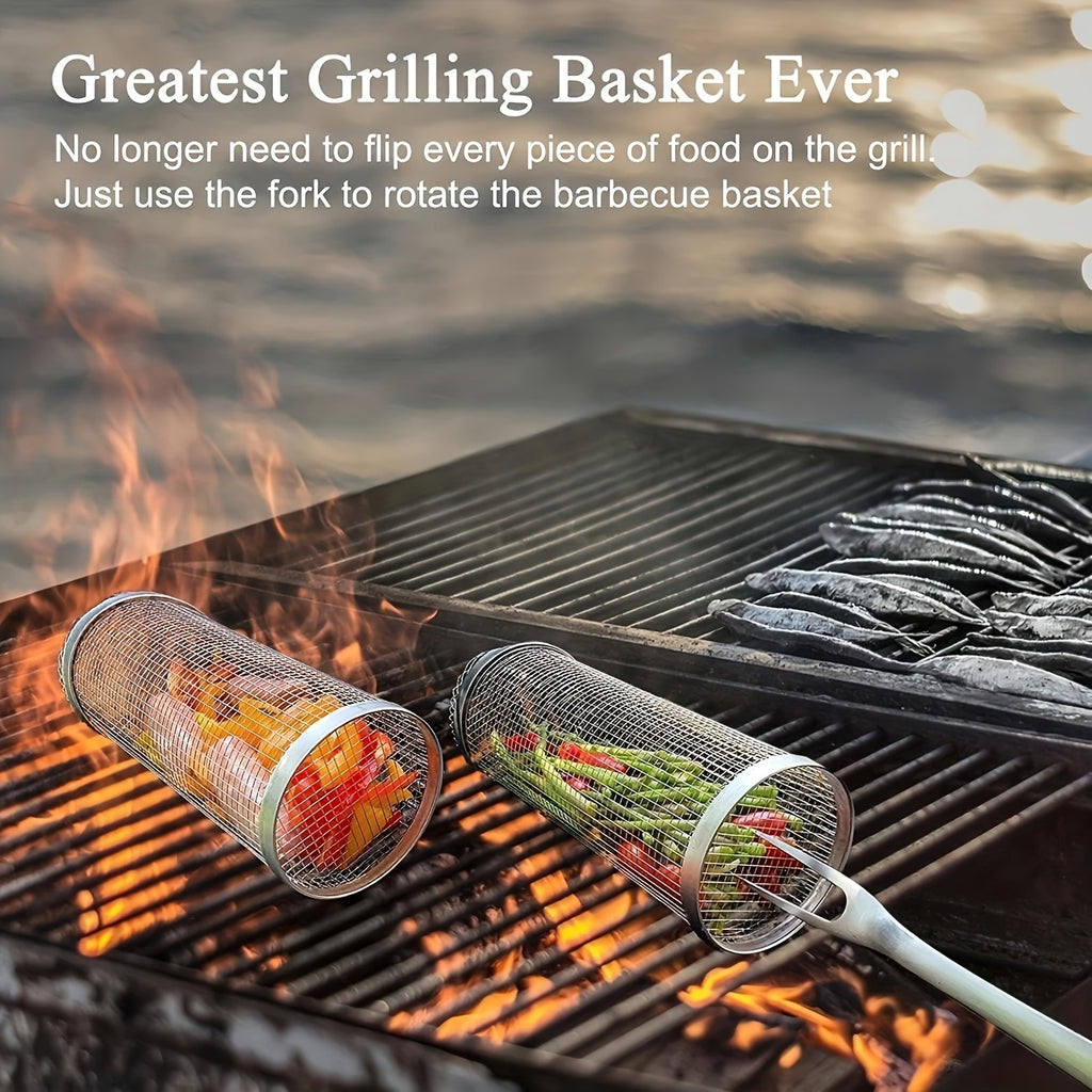 3pcs portable stainless steel bbq grill set stainless steel