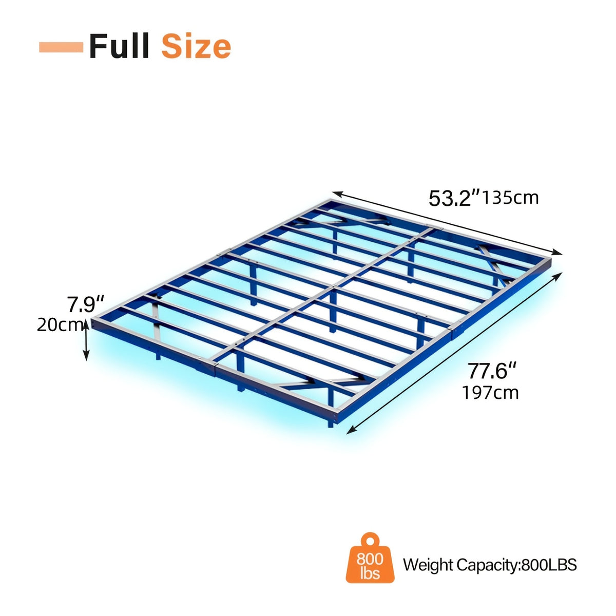 full queen king size floating bed frame smart led lights