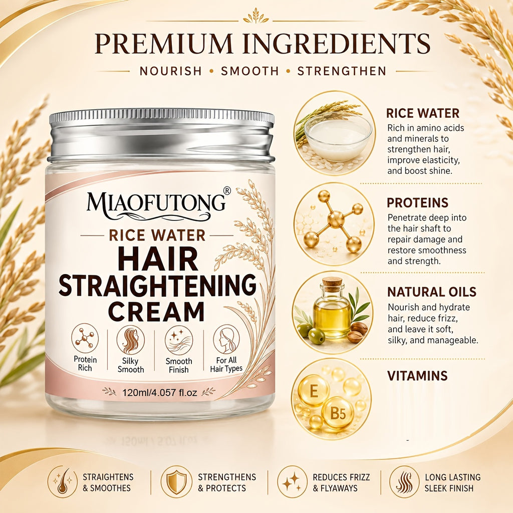 rice water hair straightening cream 120ml heat protectant