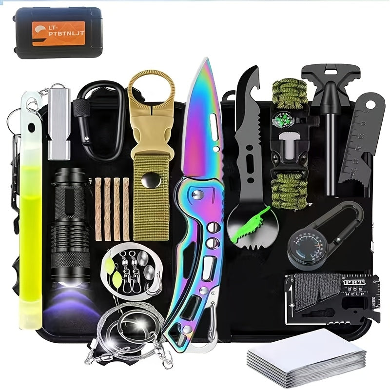 28 in 1 survival equipment set mens   knife set