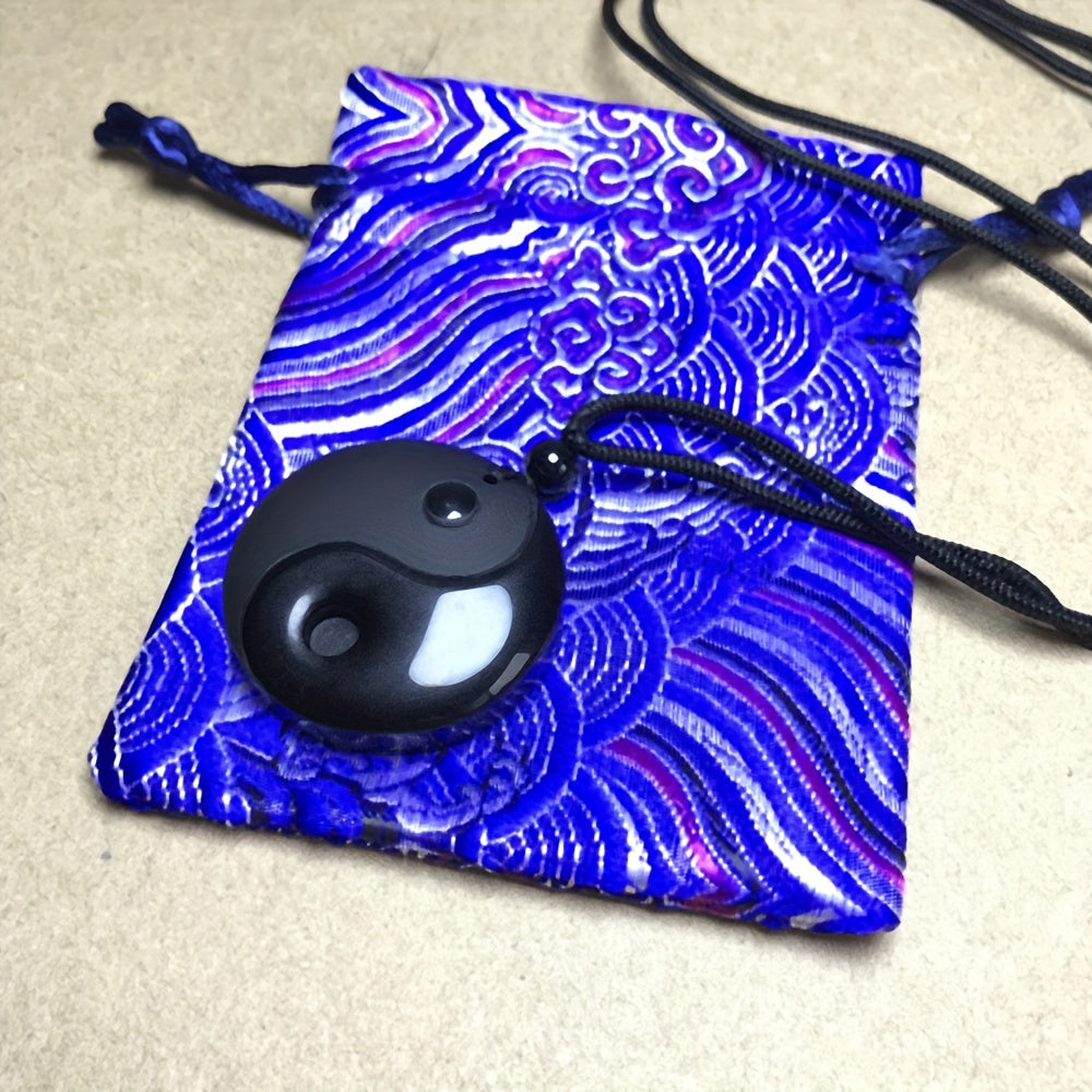 obsidian yin yang   bagua pendant | temu Temu