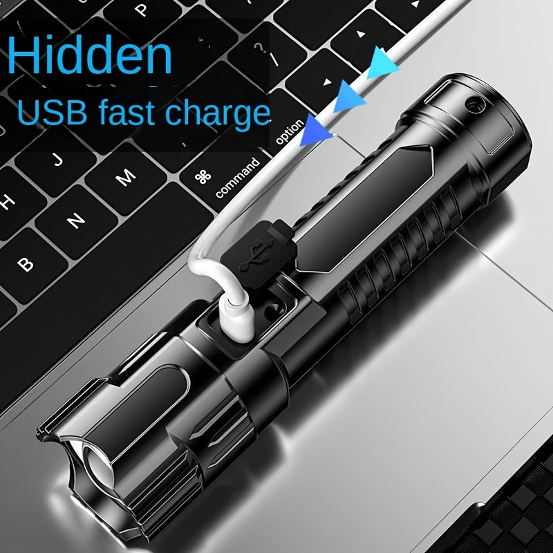 2pcs high powered zoom flashlights outdoor multifunctional