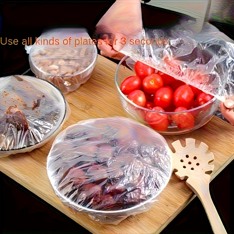 200pcs food grade reusable plastic food covers durable