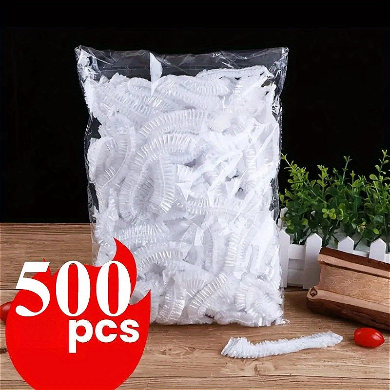 500pcs reusable elastic food preservation covers transparent