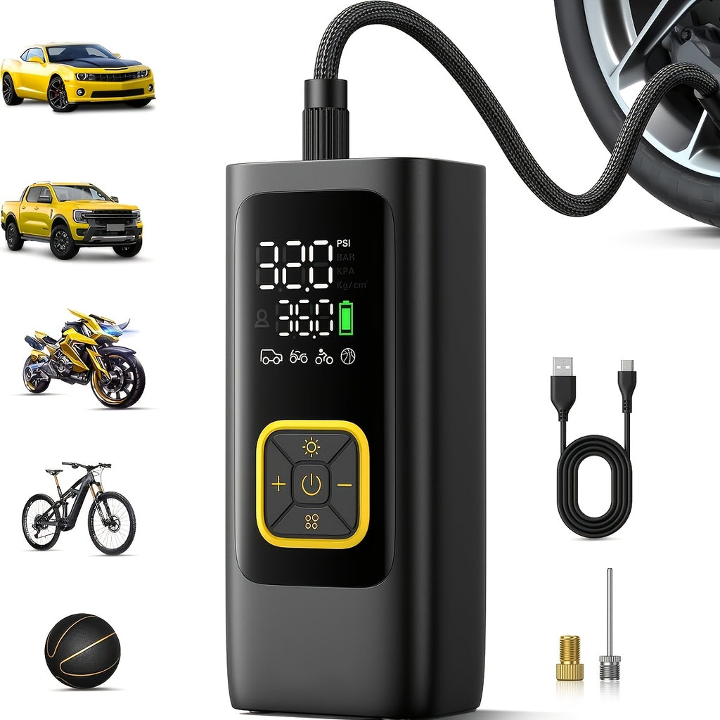 portable tire inflator digital pressure gauge car tire pump