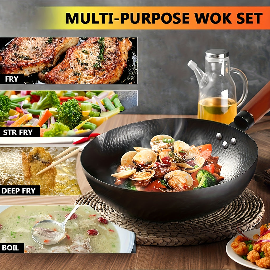 wok   frying pan wok set nonstick 12 6 inch pan 13