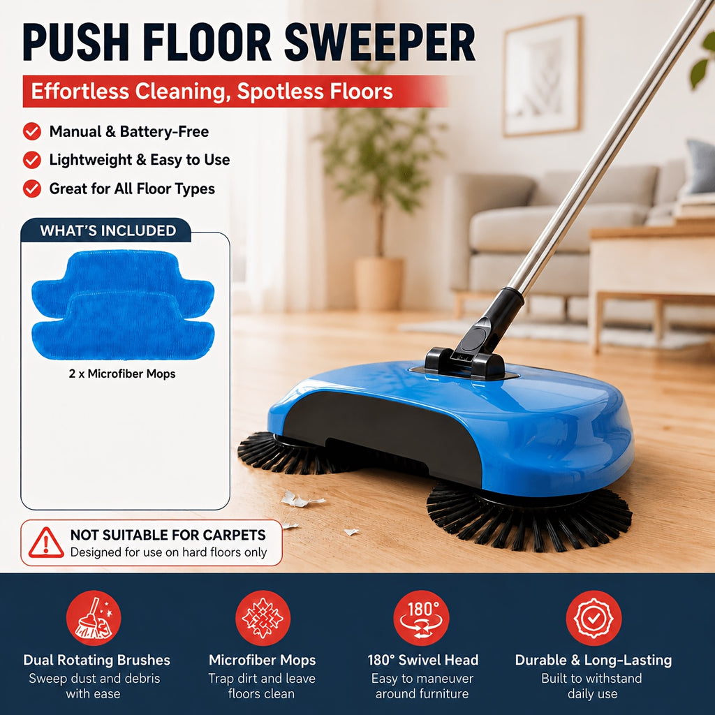3 in 1 hand push broom multifunctional cleaning tool sweep