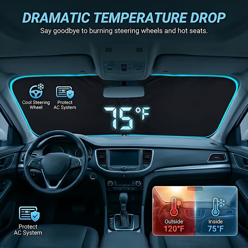 thick durable car sunshade front gear multi layer sunshade