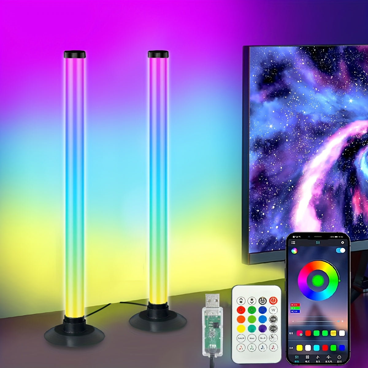 modern desktop ambient light sound activated led strip