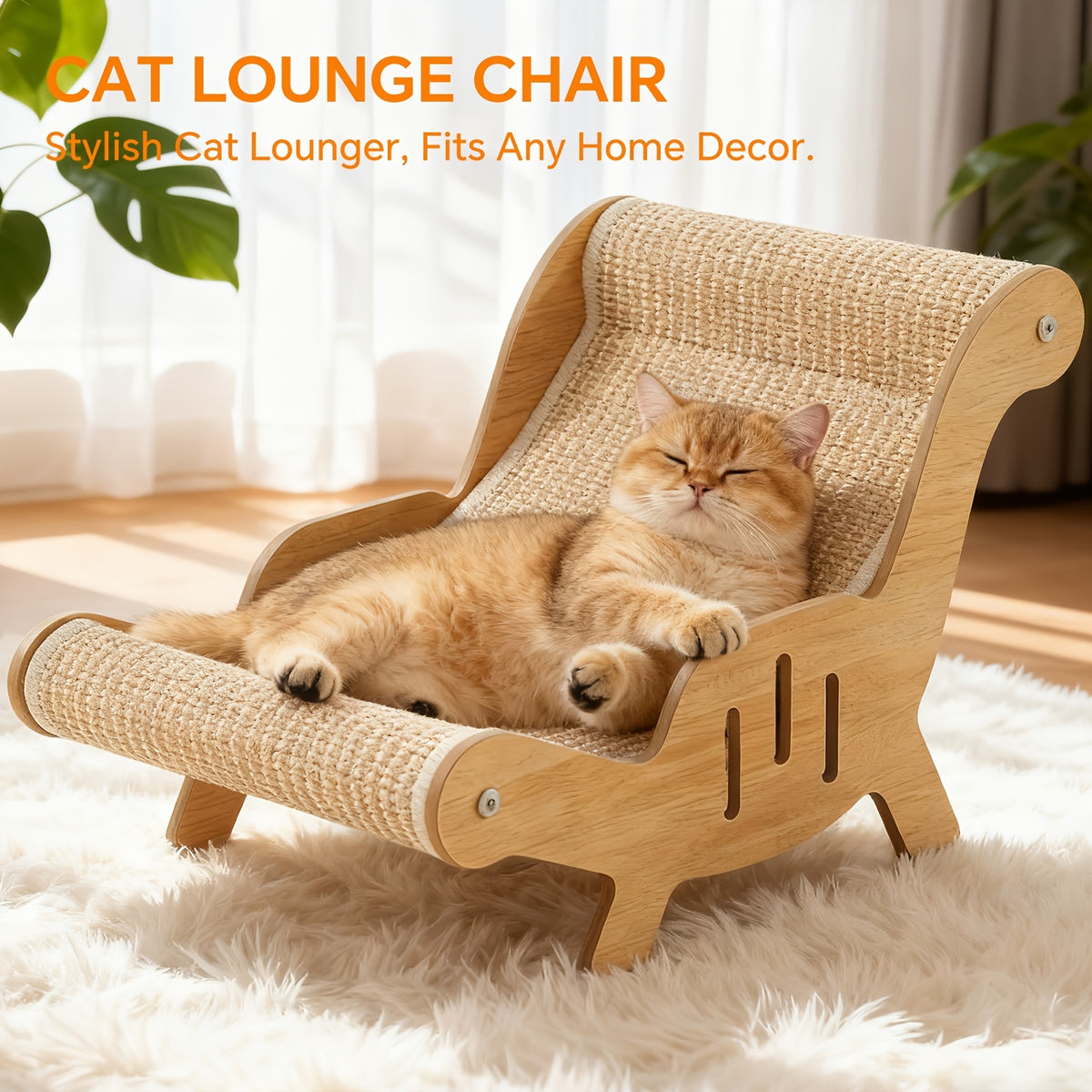durable sisal rope cat scratching chair sturdy structure