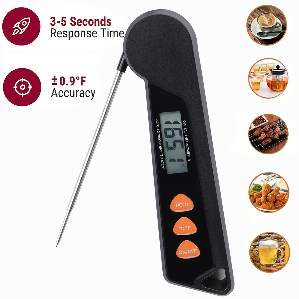 1pc folding barbecue thermometer stainless steel temperature