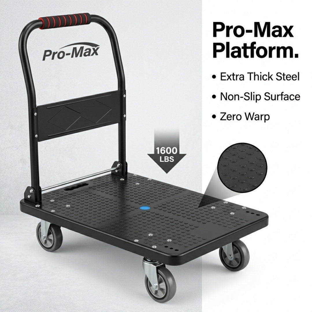 folding heavy-duty handcart,   handcart,   truck,   trolley, silent tpr wheels, thickened frame (1600/980/480/220 lbs), suitable for home renovation, material handling, moving, large item transportation,   and garages. - tools & home improvement