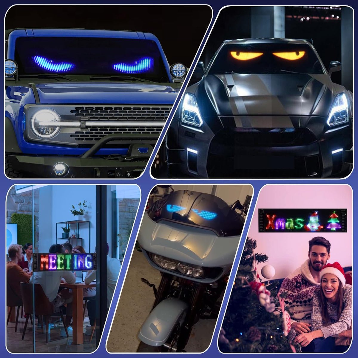led scrolling party sign car charger app programmable