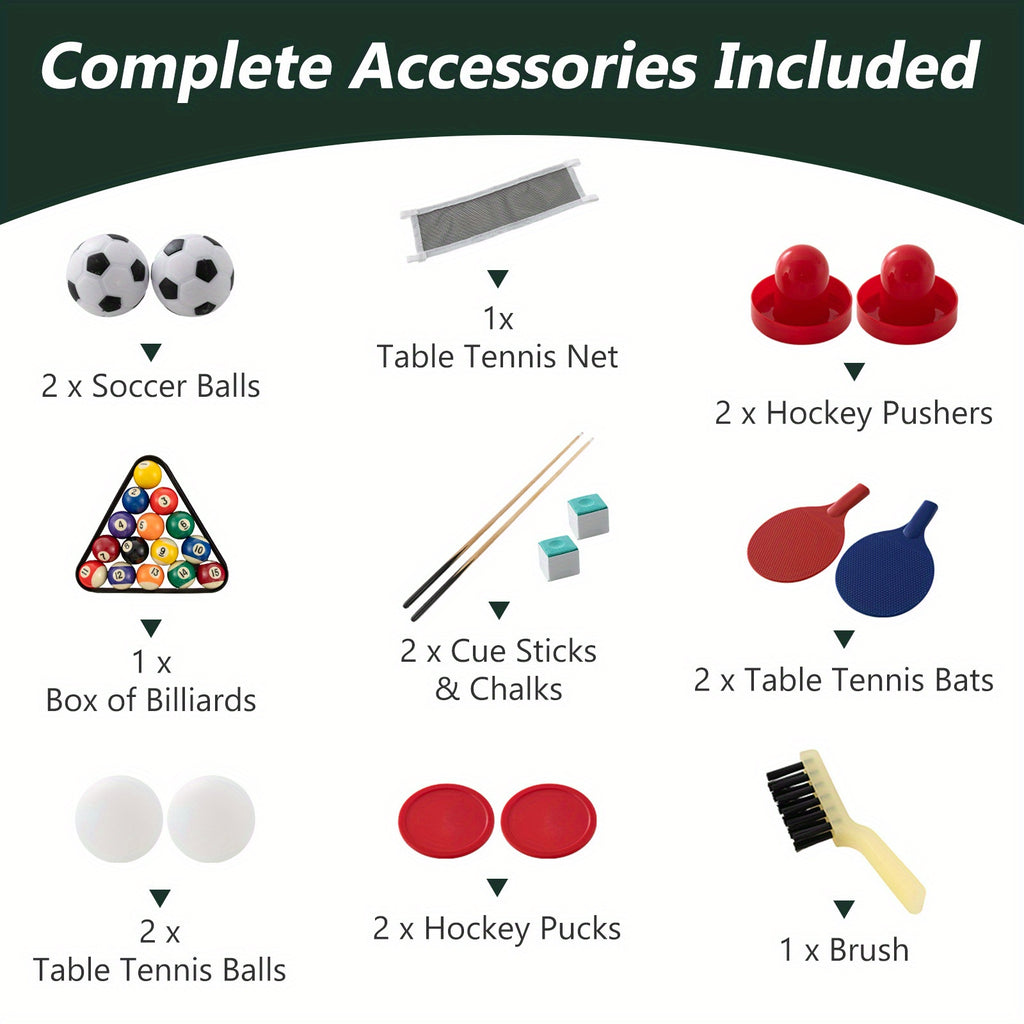 4 in 1 combo game table set wooden billiards