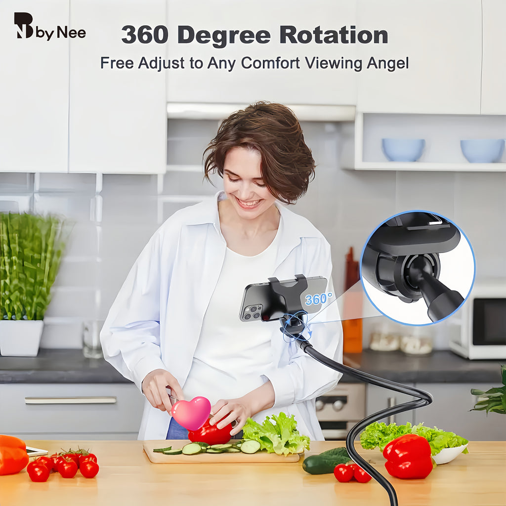 360 degree rotation phone holder spiral base lazy person