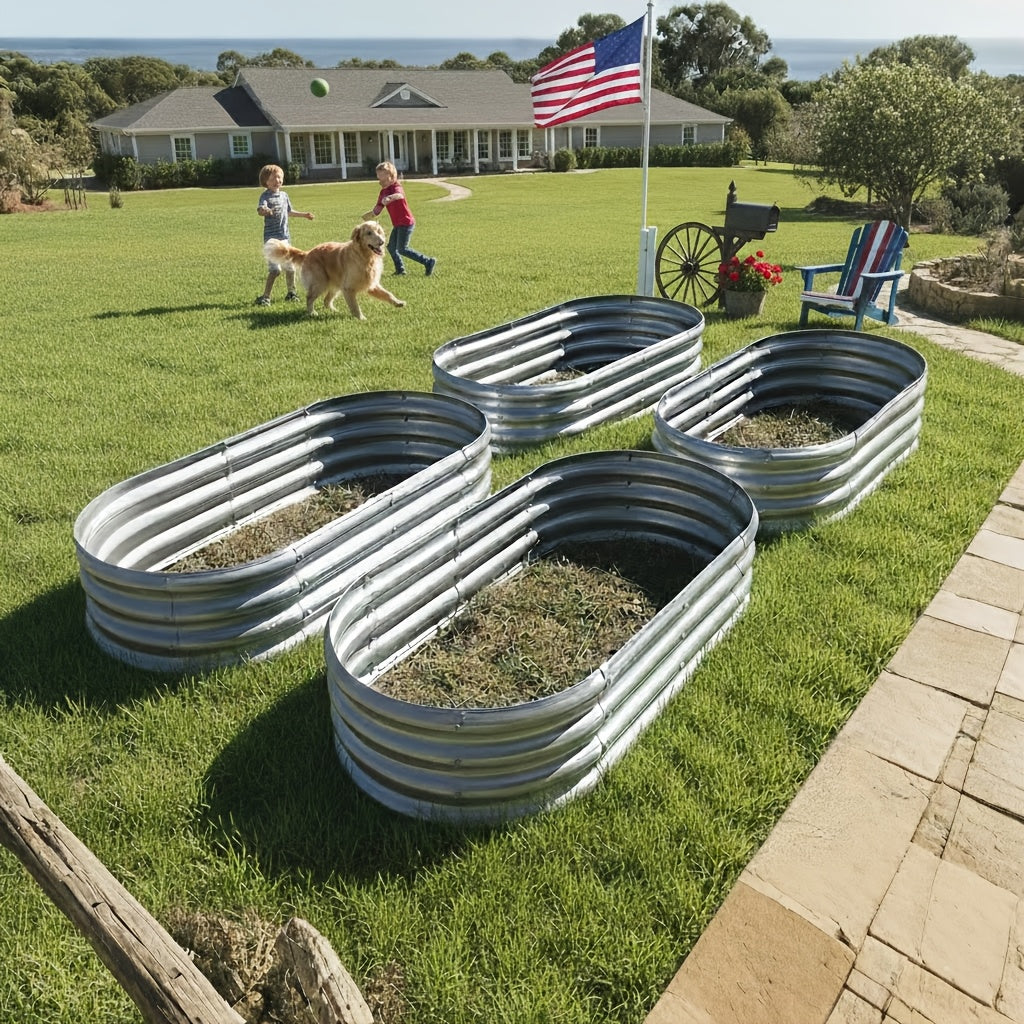 galvanized raised garden bed 4 3 2pcs 4 2 o 9 feet