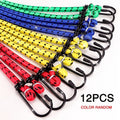 12 random color heavy duty elastic ropes hooks including 8mm