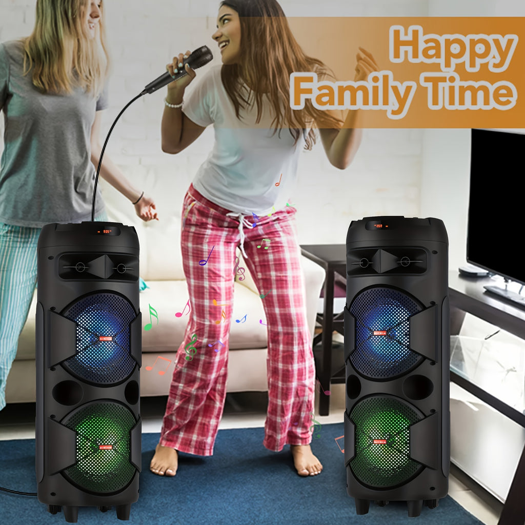 portable bluetooth pa speaker dual 8 karaoke speaker system