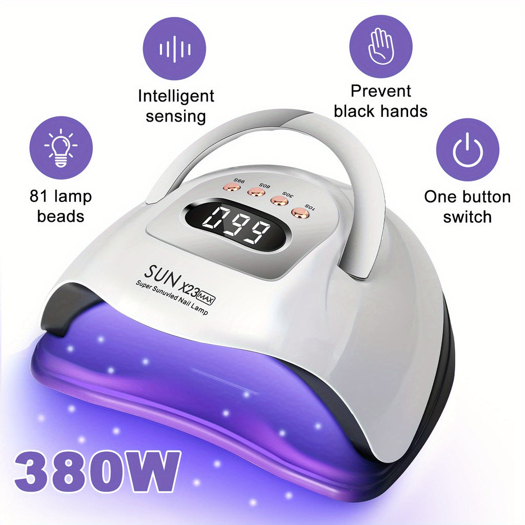 380w led nail lamp 4 timer setting portable