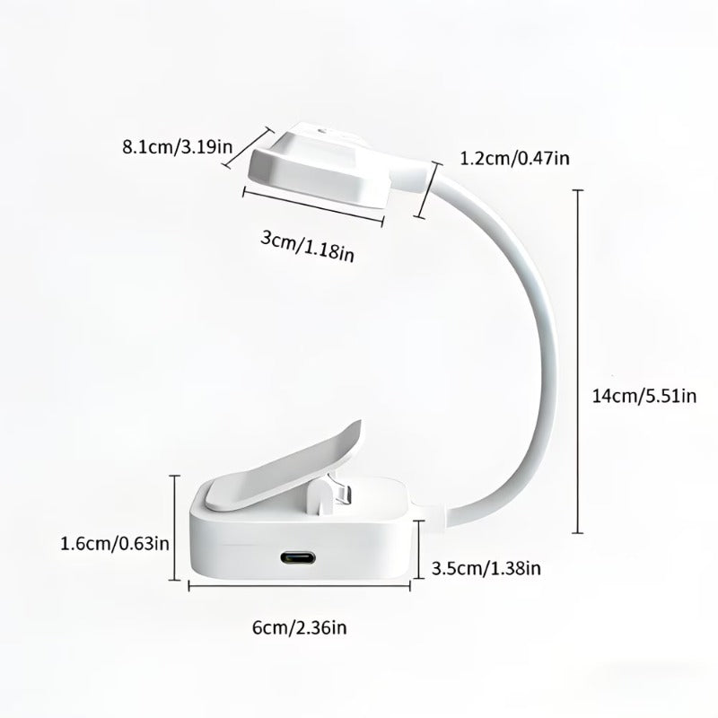 1pc rechargeable led clip reading   flexible