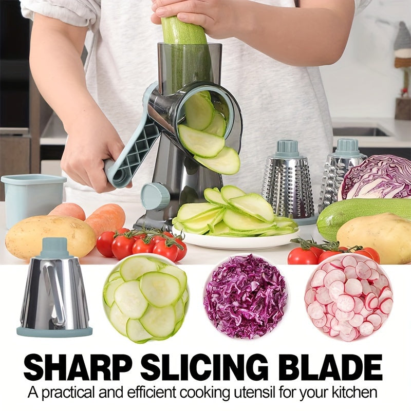 a multifunctional hand cranked vegetable cutter