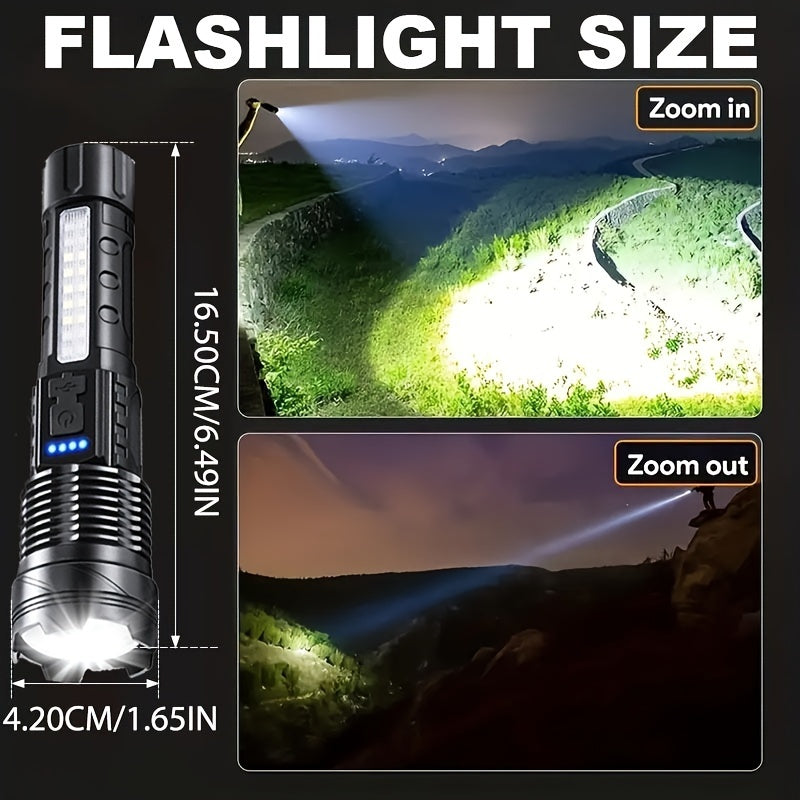 2 pack usb rechargeable handheld led flashlights  50 high