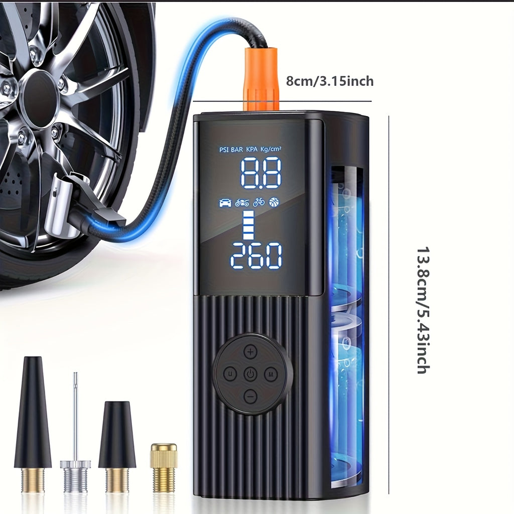 portable tire inflator digital pressure gauge car tire pump