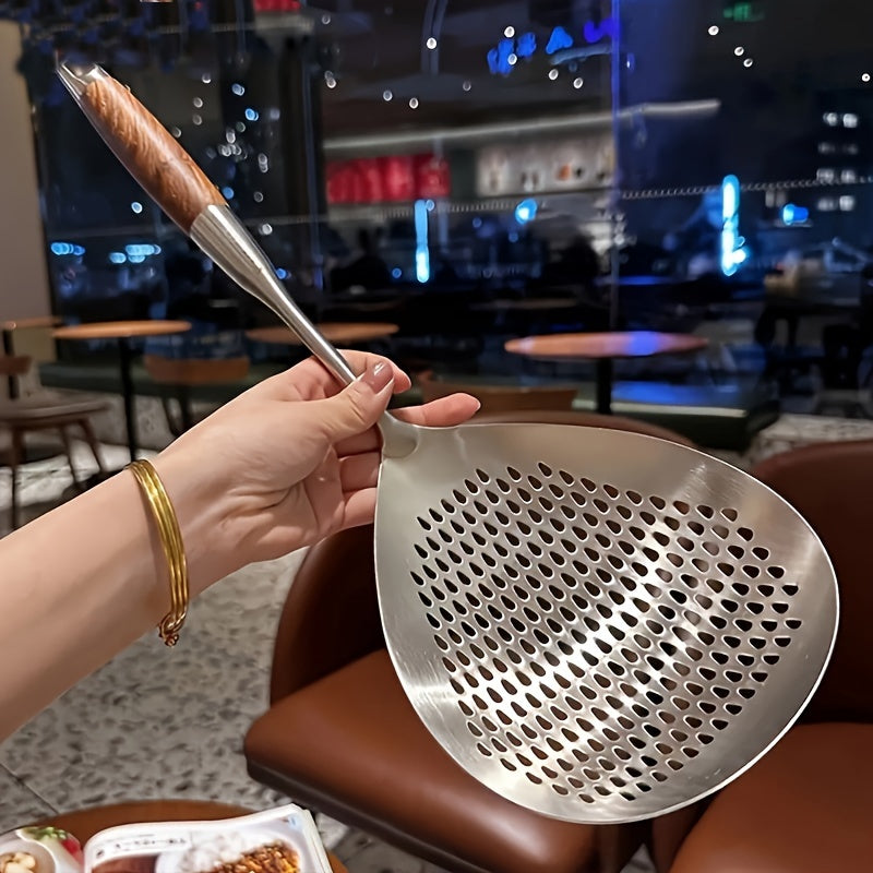 large stainless steel colander skimmer durable kitchen