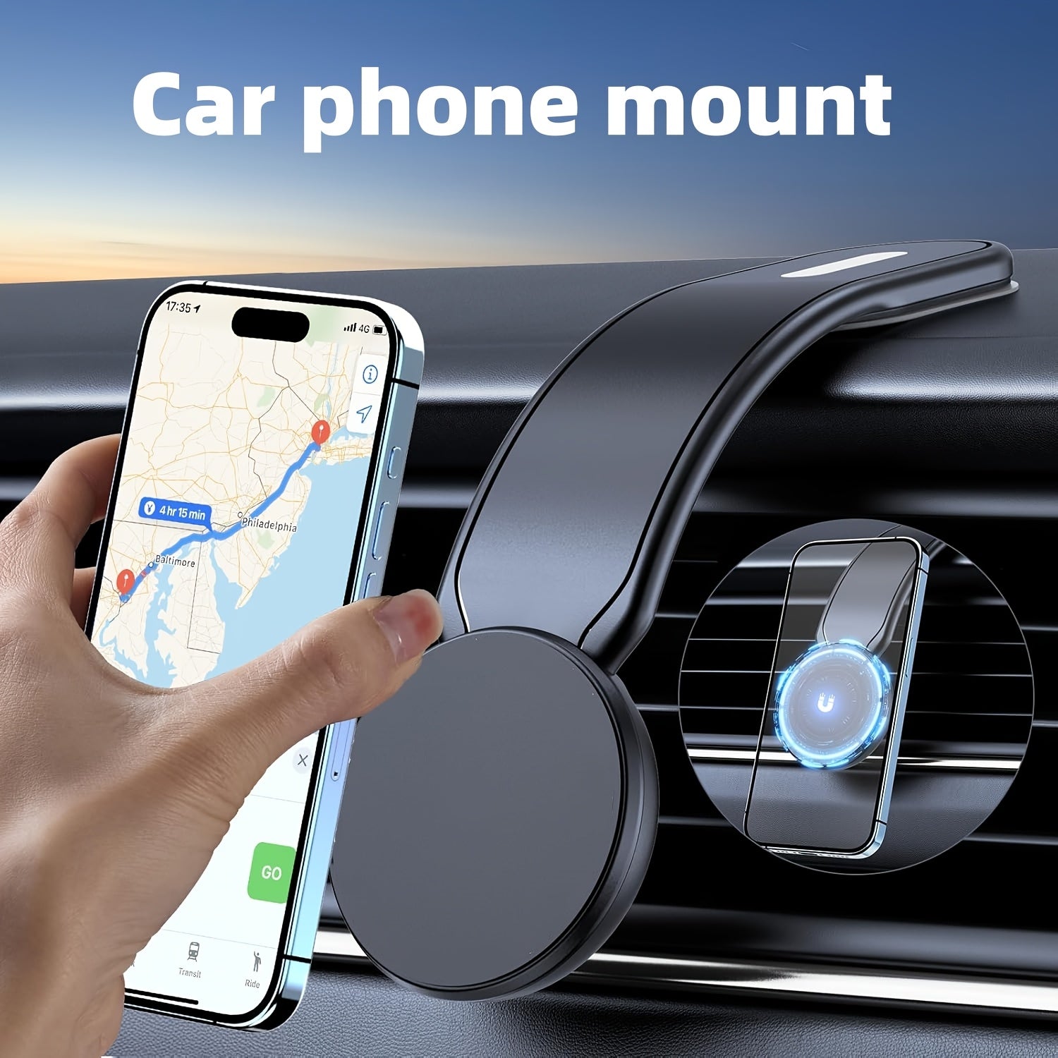 magnetic car phone holder   aluminum arm car magnet