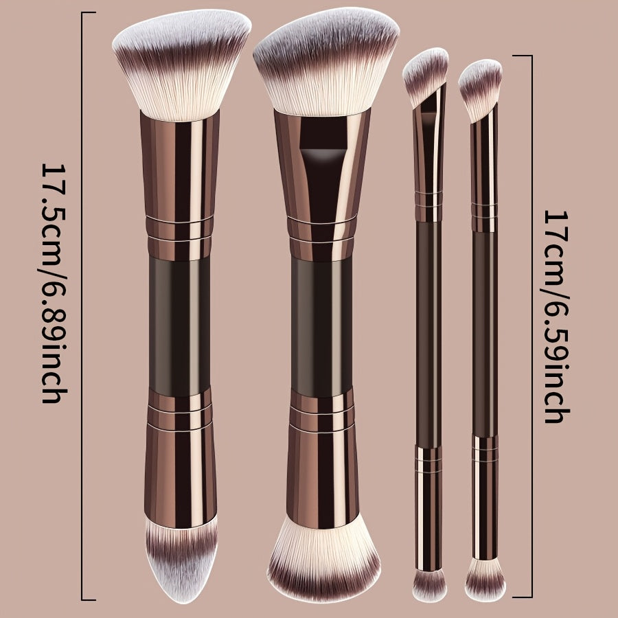 6pcs double ended makeup brush set tongue brush cushion head