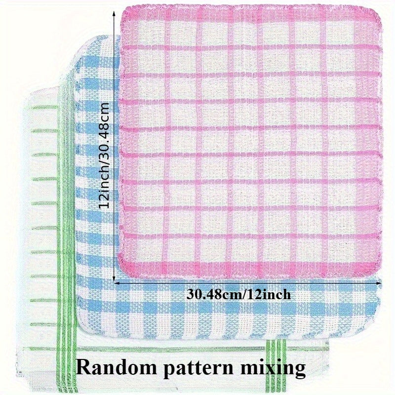 10pcs random color double sided dishwashing cloth kitchen