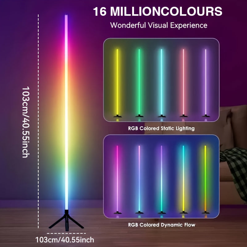 1pc led floor lamp rgb color changing remote controlled
