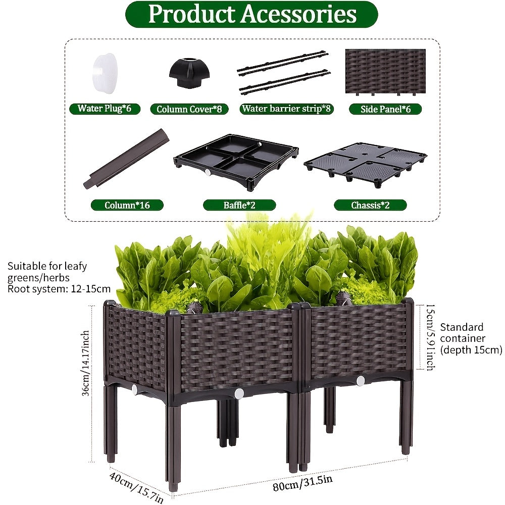 2 3pcs raised garden bed legs elevated plastic planter box