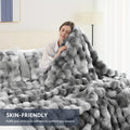 1pc orhopui   rabbit fleece blanket soft warm throw