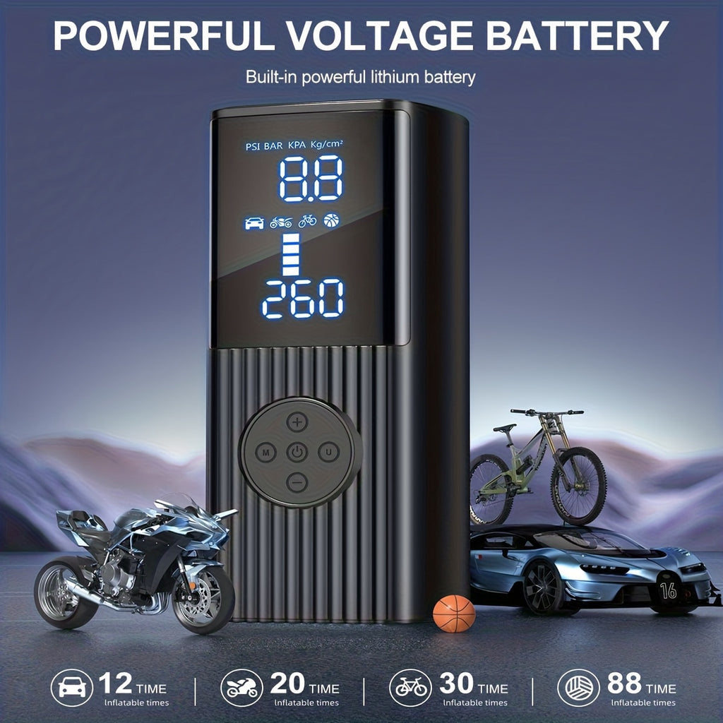 portable tire inflator digital pressure gauge car tire pump