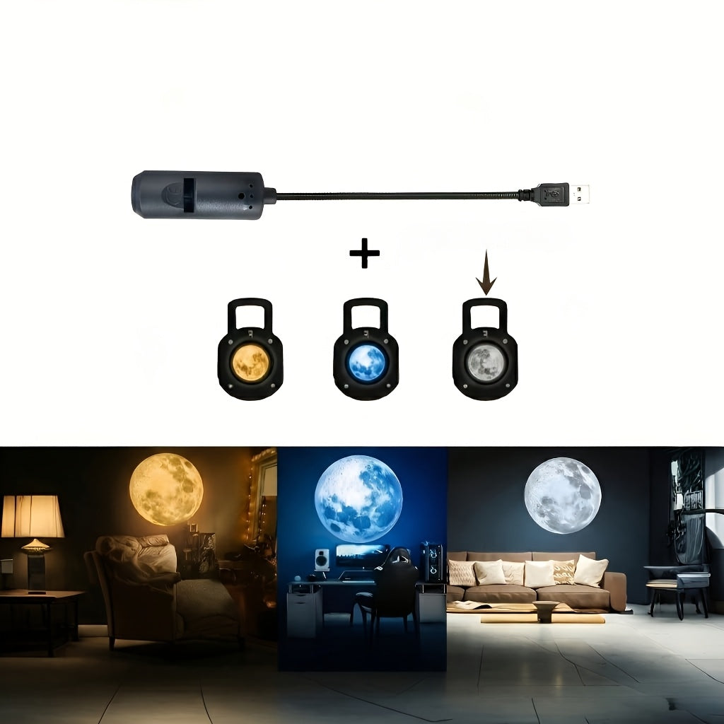 starry sky projection lamp usb powered 360 rotatable moon
