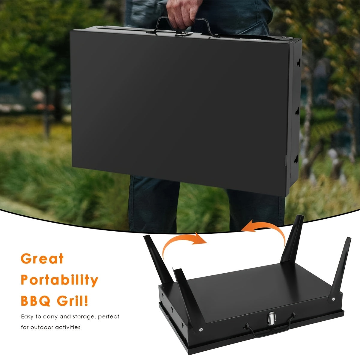 1pc portable charcoal grill heavy duty   structure