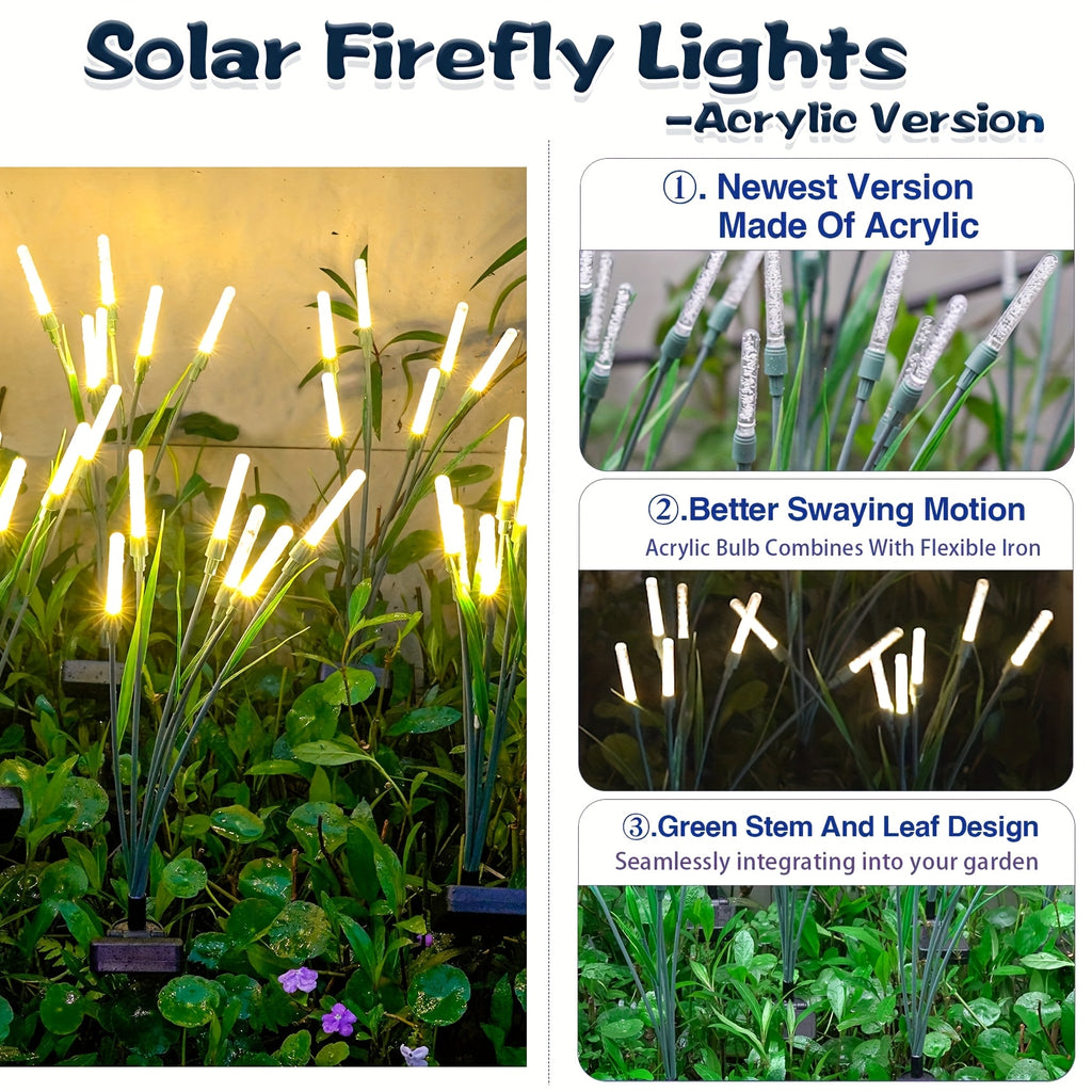 4 pack solar lights outdoor waterproof bubble pathway lights