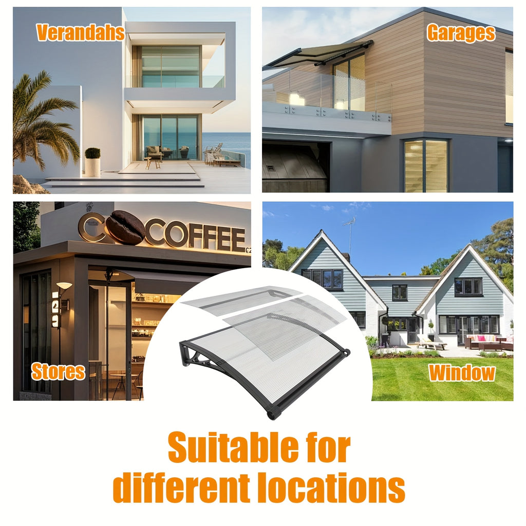awnings windows doors large gutters rain sun uv protection
