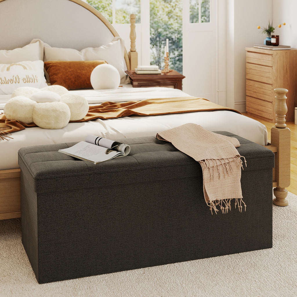 leather linen   storage bench padded   storage