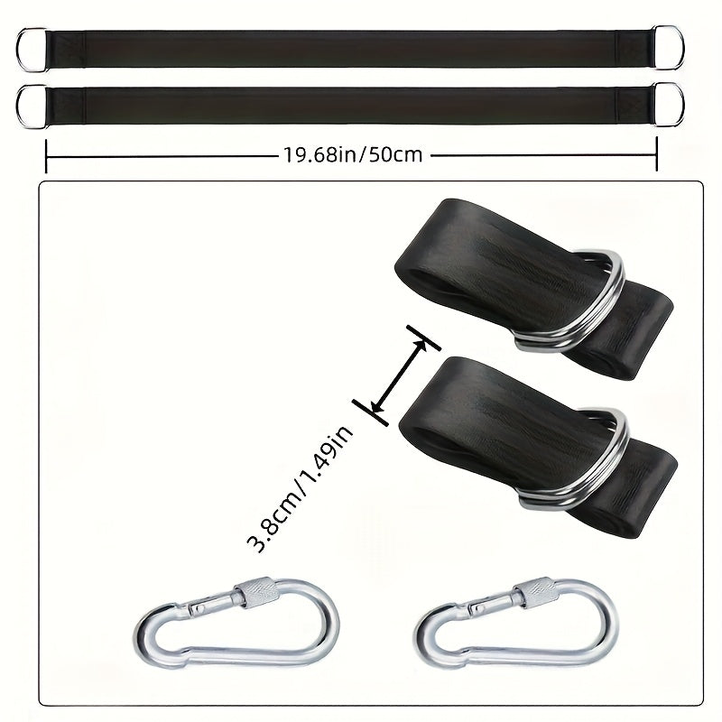 2 pack heavy duty black hammock sling set safety locks