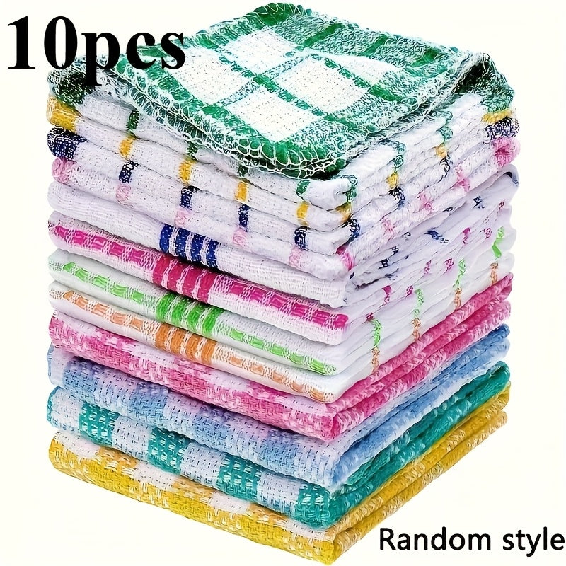 10pcs random color double sided dishwashing cloth kitchen
