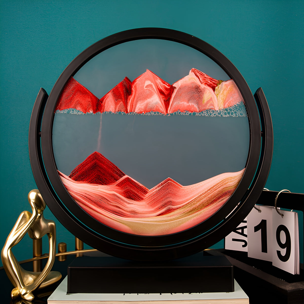 3d flowing sand painting living room hourglass glass